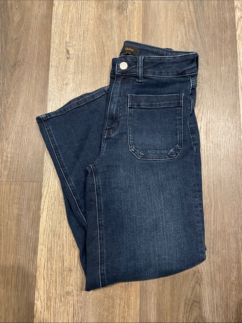 Quince Bella High-Rise Wide Leg Women's Jeans in Dark Indigo - Picture 4 of 8